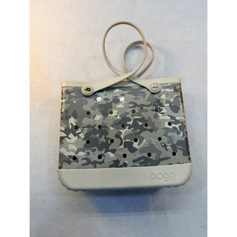 WHITE AND GRAY CAMO Baby BOGG BAG  14"x12"x4.5" With Plastic Zippered Pocket - Picture 11 of 14